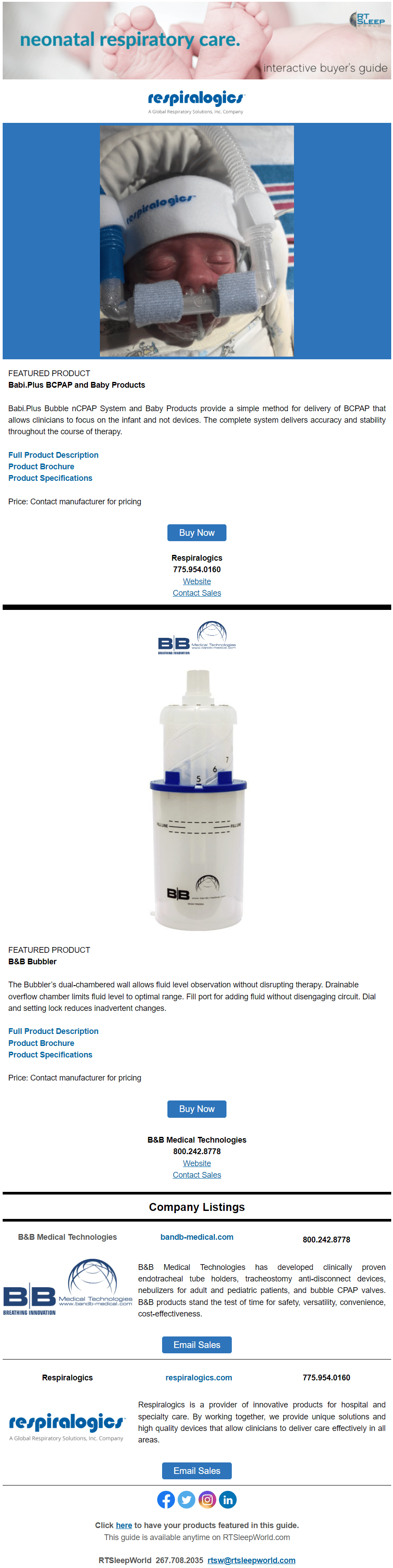 Neonatal Respiratory Care Buyer's Guide - SleepWorld Magazine